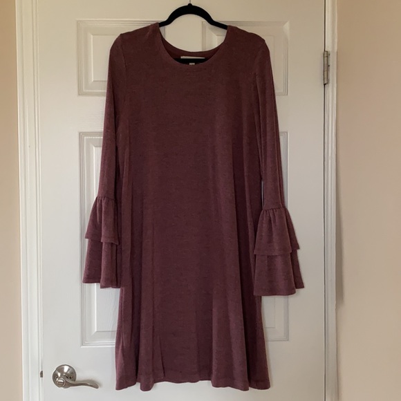 NWOT Loft Mid-Length Dress with Ruffled Sleeves - Picture 3 of 11